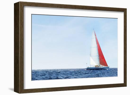 Yacht on Ocean-null-Framed Photo