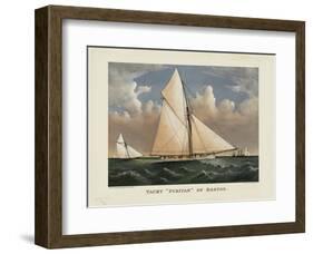 Yacht “Puritan” of Boston-Currier & Ives-Framed Art Print