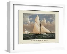 Yacht “Puritan” of Boston-Currier & Ives-Framed Art Print