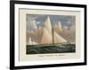 Yacht “Puritan” of Boston-Currier & Ives-Framed Art Print