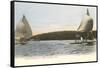 Yacht Racing on Lake Geneva, Wisconsin-null-Framed Stretched Canvas