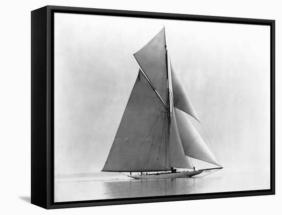 Yacht Reliance at Full Sail-null-Framed Stretched Canvas