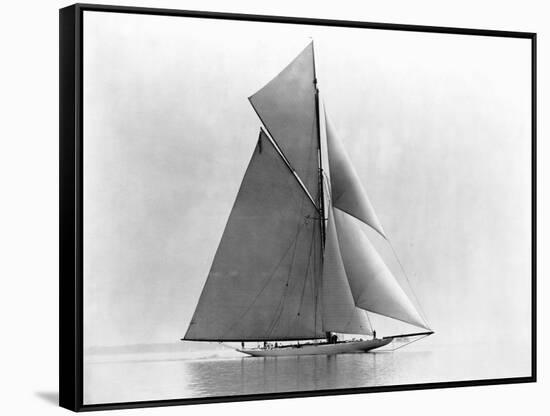 Yacht Reliance at Full Sail-null-Framed Stretched Canvas