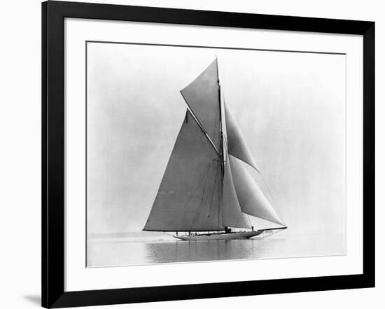 Yacht Reliance at Full Sail-null-Framed Photographic Print