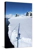 Yacht's Shadow and Iceberg, Antarctica-Paul Souders-Stretched Canvas