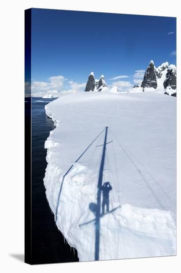 Yacht's Shadow and Iceberg, Antarctica-Paul Souders-Stretched Canvas