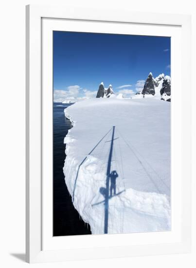 Yacht's Shadow and Iceberg, Antarctica-Paul Souders-Framed Photographic Print