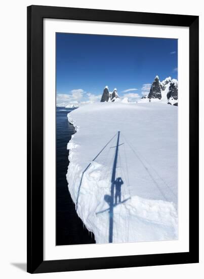 Yacht's Shadow and Iceberg, Antarctica-Paul Souders-Framed Photographic Print