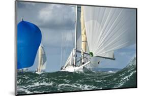 Yacht Sailing a Regatta-null-Mounted Art Print