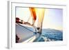 Yacht Sailing Against Sunset. Sailboat. Yachting. Sailing. Travel Concept. Vacation-Subbotina Anna-Framed Photographic Print