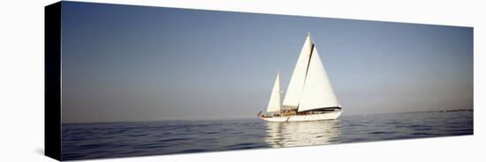 Yacht Sailing in the Sea-null-Stretched Canvas