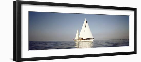 Yacht Sailing in the Sea-null-Framed Photographic Print