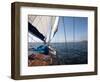 Yacht Sailing West Along the Coast, Dorset, England, United Kingdom, Europe-David Lomax-Framed Photographic Print