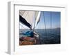 Yacht Sailing West Along the Coast, Dorset, England, United Kingdom, Europe-David Lomax-Framed Photographic Print