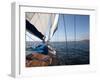 Yacht Sailing West Along the Coast, Dorset, England, United Kingdom, Europe-David Lomax-Framed Photographic Print