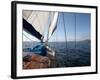 Yacht Sailing West Along the Coast, Dorset, England, United Kingdom, Europe-David Lomax-Framed Photographic Print