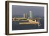 Yacht Sails Past La Barceloneta and the Waterfront-Eleanor Scriven-Framed Photographic Print