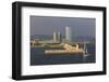 Yacht Sails Past La Barceloneta and the Waterfront-Eleanor Scriven-Framed Photographic Print