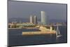 Yacht Sails Past La Barceloneta and the Waterfront-Eleanor Scriven-Mounted Photographic Print