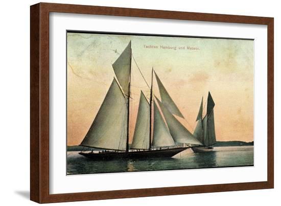 Yachten Hamburg Und Meteor, Segelboote, 2 Master--Framed Photographic Print