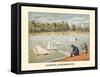 Yachting At Kensington Gardens London England-null-Framed Stretched Canvas
