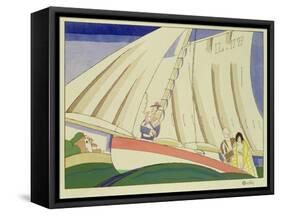 Yachting, C.1920 (Stencil on Paper)-Charles Martin-Framed Stretched Canvas