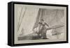 Yachting Girl, 1880 (Heliotype, with Additions in Gouache, on Photosensitive Paper, Mounted on Gray-Winslow Homer-Framed Stretched Canvas