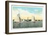 Yachting Near Michigan City-null-Framed Art Print