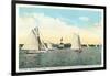 Yachting Near Michigan City-null-Framed Art Print