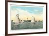 Yachting Near Michigan City-null-Framed Art Print