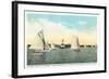 Yachting Near Michigan City-null-Framed Art Print