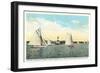 Yachting Near Michigan City-null-Framed Premium Giclee Print