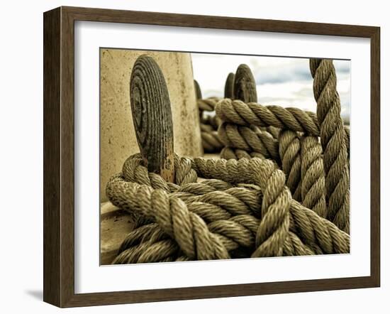 Yachting. Parts of Yacht. Nautical Ship Rope.-Voy-Framed Photographic Print