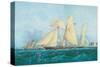 Yachting, Scene off Cowes Isle of Wight-Thomas Sewell Robins-Stretched Canvas