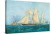 Yachting, Scene off Cowes Isle of Wight-Thomas Sewell Robins-Stretched Canvas