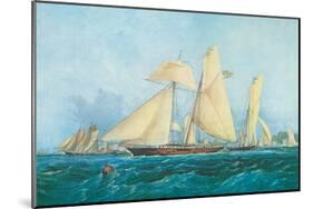 Yachting, Scene off Cowes Isle of Wight-Thomas Sewell Robins-Mounted Art Print