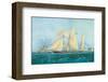 Yachting, Scene off Cowes Isle of Wight-Thomas Sewell Robins-Framed Art Print