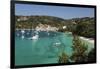 Yachts anchored in bay, Lakka, Paxos, Ionian Islands, Greek Islands, Greece, Europe-Stuart Black-Framed Photographic Print