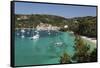 Yachts anchored in bay, Lakka, Paxos, Ionian Islands, Greek Islands, Greece, Europe-Stuart Black-Framed Stretched Canvas