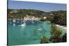 Yachts anchored in bay, Lakka, Paxos, Ionian Islands, Greek Islands, Greece, Europe-Stuart Black-Stretched Canvas