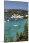 Yachts anchored in bay, Lakka, Paxos, Ionian Islands, Greek Islands, Greece, Europe-Stuart Black-Mounted Photographic Print