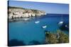 Yachts Anchored in Cove, Cala Macarella, Near Cala Galdana-Stuart Black-Stretched Canvas