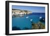 Yachts Anchored in Cove, Cala Macarella, Near Cala Galdana-Stuart Black-Framed Photographic Print