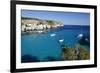 Yachts Anchored in Cove, Cala Macarella, Near Cala Galdana-Stuart Black-Framed Photographic Print