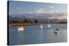Yachts Anchored in Estuary, Mapua, Nelson Region, South Island, New Zealand, Pacific-Stuart Black-Stretched Canvas