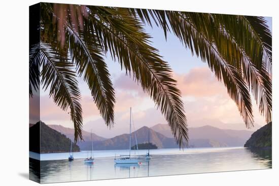 Yachts Anchored on the Idyllic Queen Charlotte Sound, Marlborough Sounds, South Island, New Zealand-Doug Pearson-Stretched Canvas