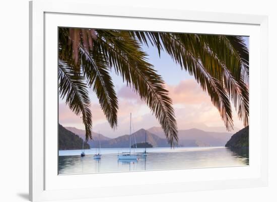 Yachts Anchored on the Idyllic Queen Charlotte Sound, Marlborough Sounds, South Island, New Zealand-Doug Pearson-Framed Photographic Print