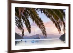 Yachts Anchored on the Idyllic Queen Charlotte Sound, Marlborough Sounds, South Island, New Zealand-Doug Pearson-Framed Photographic Print