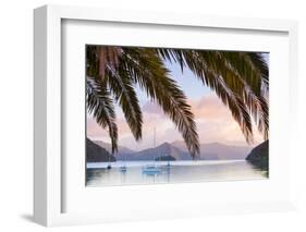 Yachts Anchored on the Idyllic Queen Charlotte Sound, Marlborough Sounds, South Island, New Zealand-Doug Pearson-Framed Photographic Print