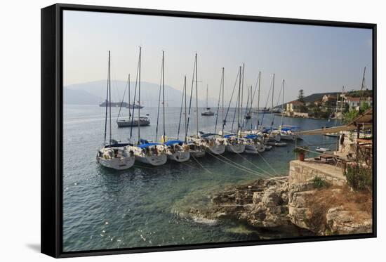 Yachts and Ships at Anchor, Fiskardo, Kefalonia (Cephalonia)-Eleanor Scriven-Framed Stretched Canvas